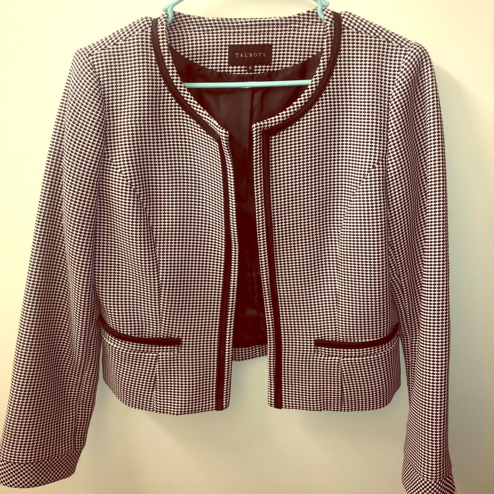 Talbots Black and White Blazer Jacket